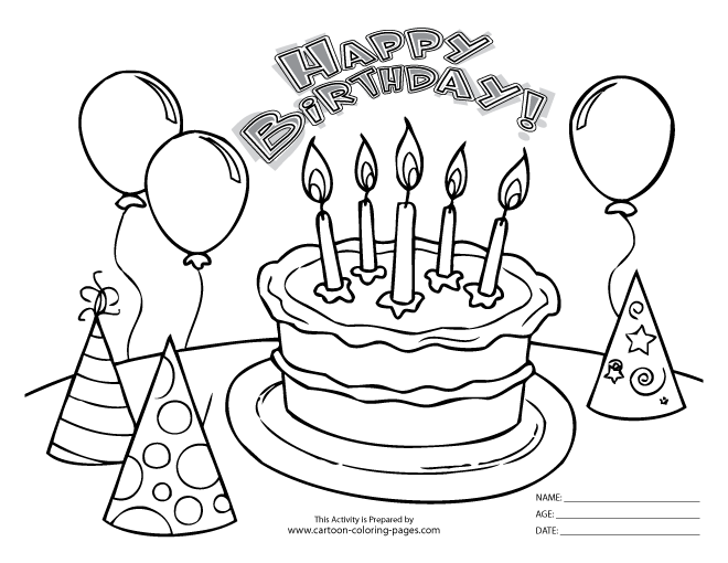 Dibujo para colorear: Aniversario (Fiestas y ocasiones especiales) #57309 - Dibujos para Colorear e Imprimir Gratis