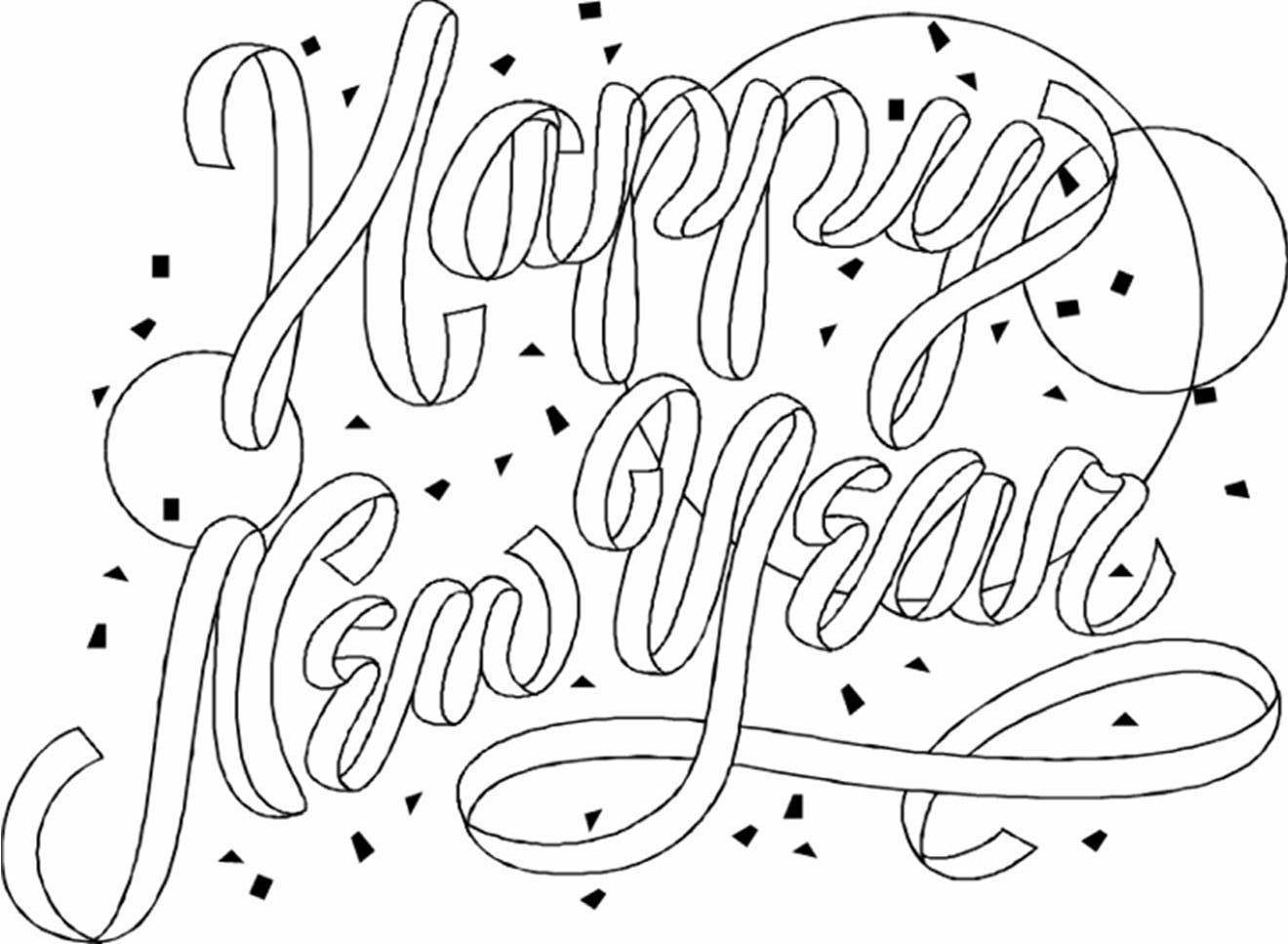 Dibujo para colorear: Año nuevo (Fiestas y ocasiones especiales) #60744 - Dibujos para Colorear e Imprimir Gratis