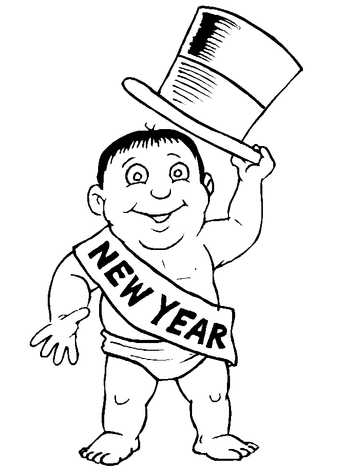 Dibujo para colorear: Año nuevo (Fiestas y ocasiones especiales) #60780 - Dibujos para Colorear e Imprimir Gratis