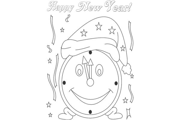 Dibujo para colorear: Año nuevo (Fiestas y ocasiones especiales) #60842 - Dibujos para Colorear e Imprimir Gratis