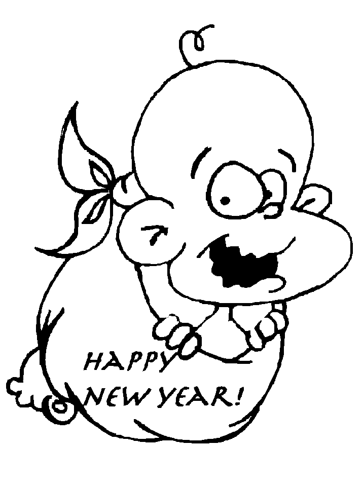 Dibujo para colorear: Año nuevo (Fiestas y ocasiones especiales) #60905 - Dibujos para Colorear e Imprimir Gratis