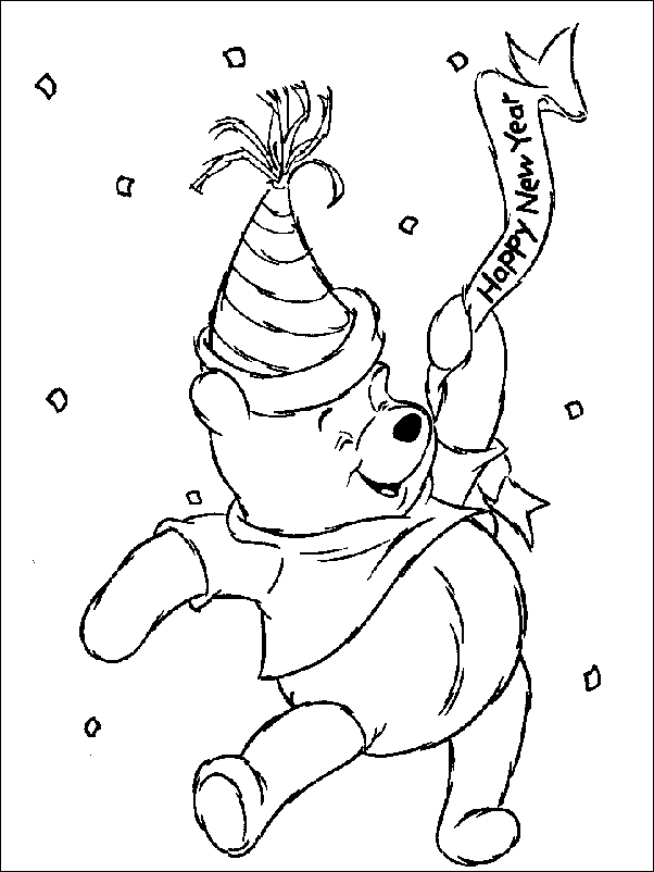 Dibujo para colorear: Año nuevo (Fiestas y ocasiones especiales) #60922 - Dibujos para Colorear e Imprimir Gratis