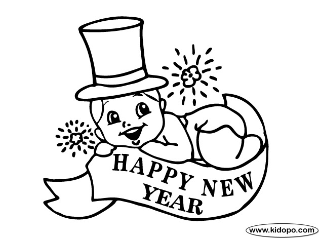 Dibujo para colorear: Año nuevo (Fiestas y ocasiones especiales) #60924 - Dibujos para Colorear e Imprimir Gratis