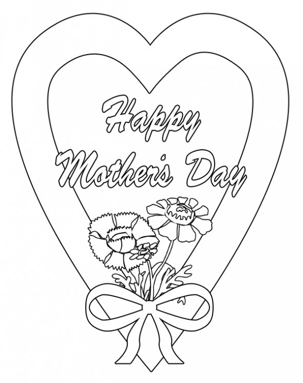 Dibujo para colorear: Día de la Madre (Fiestas y ocasiones especiales) #129801 - Dibujos para Colorear e Imprimir Gratis