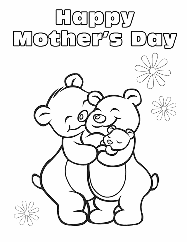 Dibujo para colorear: Día de la Madre (Fiestas y ocasiones especiales) #129825 - Dibujos para Colorear e Imprimir Gratis