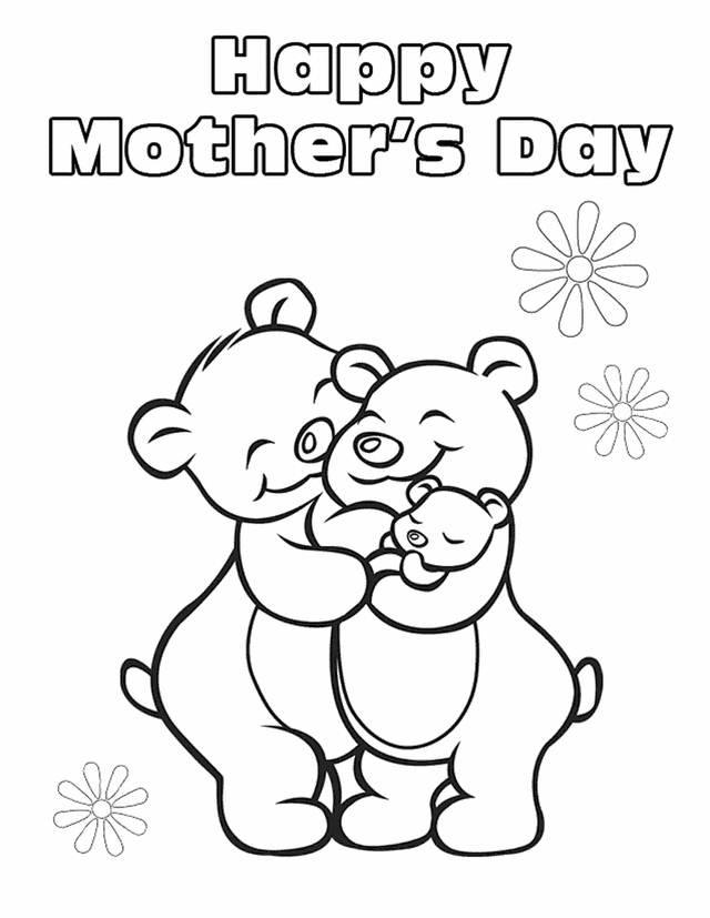 Dibujo para colorear: Día de la Madre (Fiestas y ocasiones especiales) #129839 - Dibujos para Colorear e Imprimir Gratis