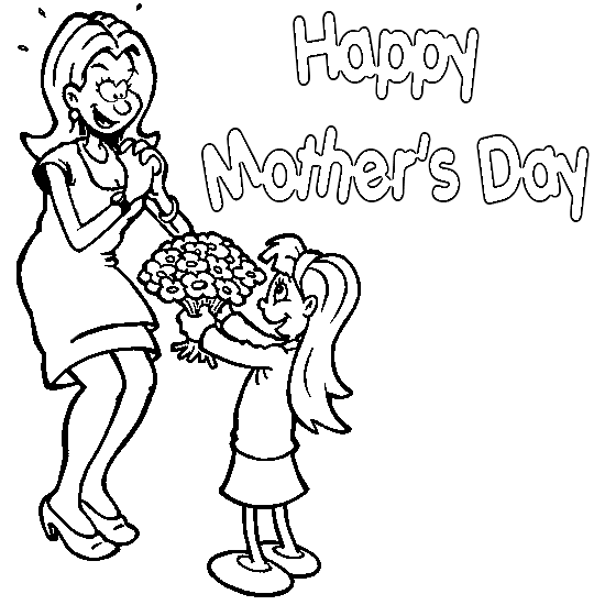 Dibujo para colorear: Día de la Madre (Fiestas y ocasiones especiales) #129861 - Dibujos para Colorear e Imprimir Gratis