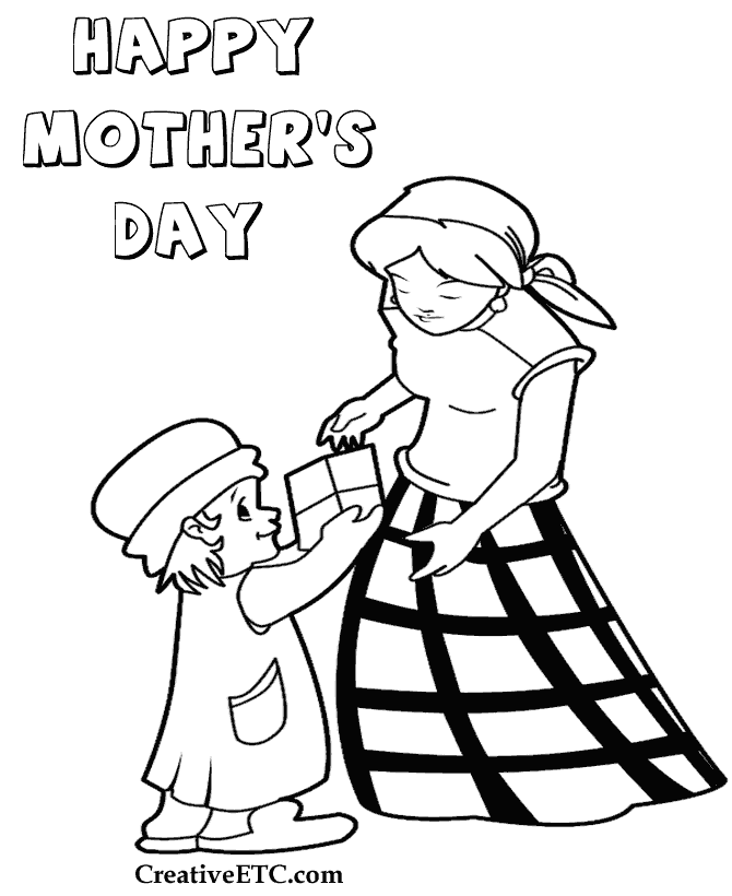 Dibujo para colorear: Día de la Madre (Fiestas y ocasiones especiales) #129903 - Dibujos para Colorear e Imprimir Gratis