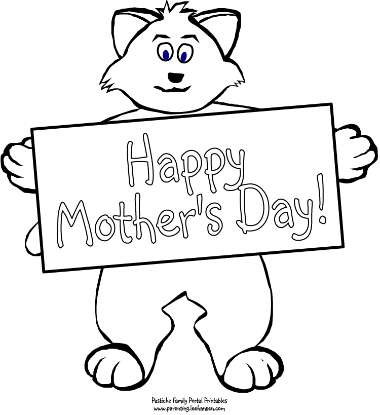 Dibujo para colorear: Día de la Madre (Fiestas y ocasiones especiales) #129947 - Dibujos para Colorear e Imprimir Gratis