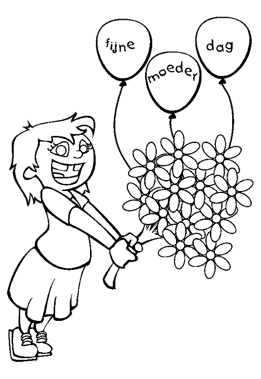 Dibujo para colorear: Día de la Madre (Fiestas y ocasiones especiales) #129997 - Dibujos para Colorear e Imprimir Gratis