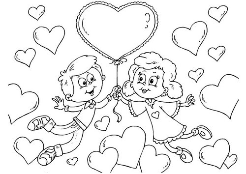 Dibujo para colorear: Día de San Valentín (Fiestas y ocasiones especiales) #54302 - Dibujos para Colorear e Imprimir Gratis