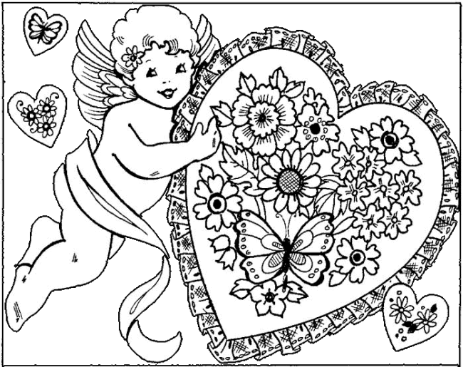 Dibujo para colorear: Día de San Valentín (Fiestas y ocasiones especiales) #54303 - Dibujos para Colorear e Imprimir Gratis