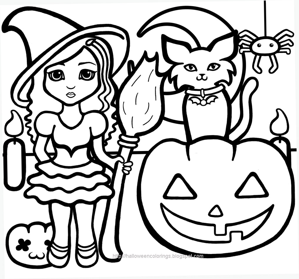 Dibujo para colorear: Halloween (Fiestas y ocasiones especiales) #55195 - Dibujos para Colorear e Imprimir Gratis