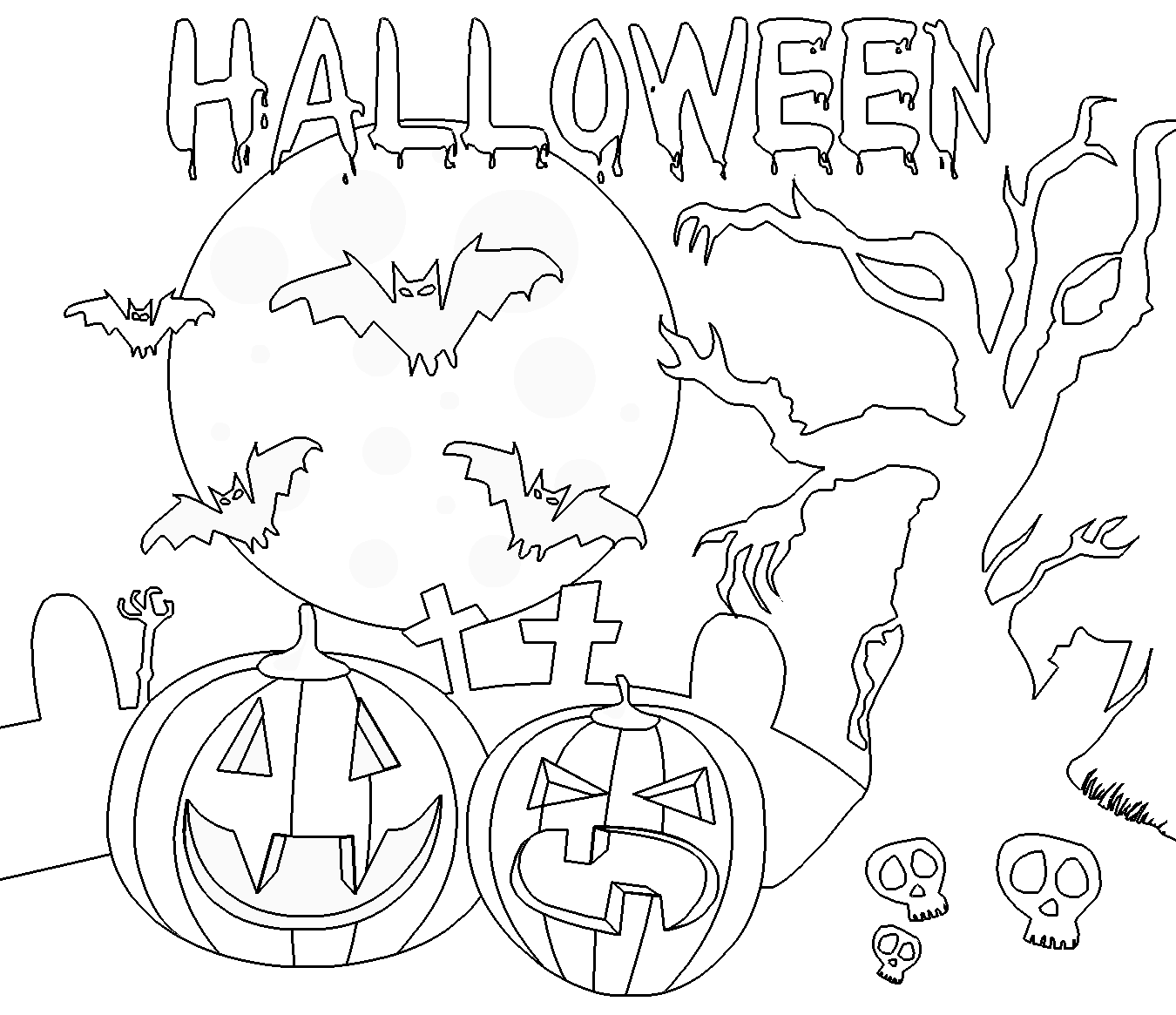 Dibujo para colorear: Halloween (Fiestas y ocasiones especiales) #55371 - Dibujos para Colorear e Imprimir Gratis
