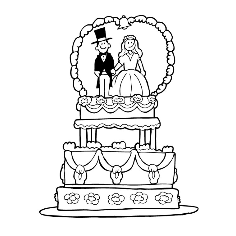 Dibujo para colorear: Matrimonio (Fiestas y ocasiones especiales) #55955 - Dibujos para Colorear e Imprimir Gratis