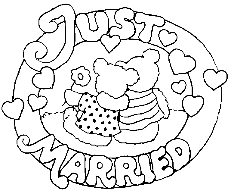 Dibujo para colorear: Matrimonio (Fiestas y ocasiones especiales) #55957 - Dibujos para Colorear e Imprimir Gratis