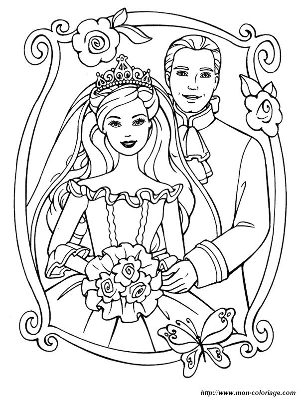 Dibujo para colorear: Matrimonio (Fiestas y ocasiones especiales) #55959 - Dibujos para Colorear e Imprimir Gratis