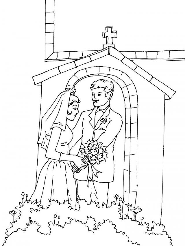 Dibujo para colorear: Matrimonio (Fiestas y ocasiones especiales) #56033 - Dibujos para Colorear e Imprimir Gratis