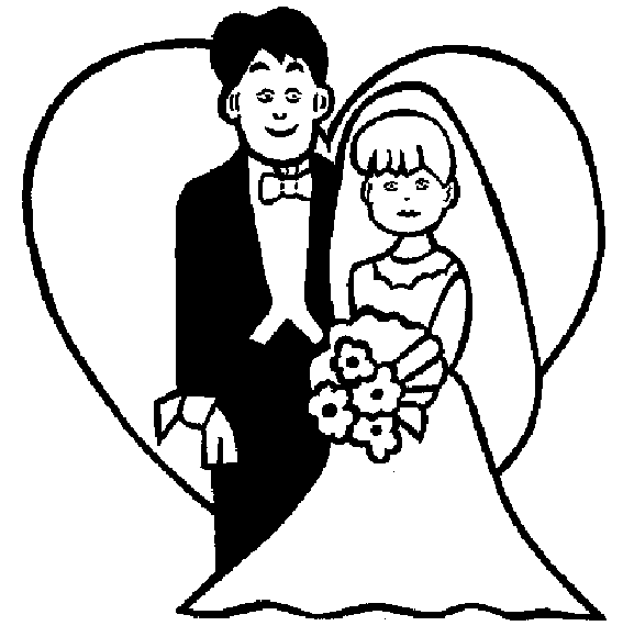 Dibujo para colorear: Matrimonio (Fiestas y ocasiones especiales) #56040 - Dibujos para Colorear e Imprimir Gratis