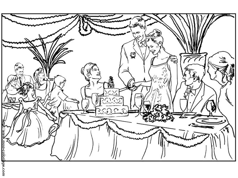 Dibujo para colorear: Matrimonio (Fiestas y ocasiones especiales) #56111 - Dibujos para Colorear e Imprimir Gratis