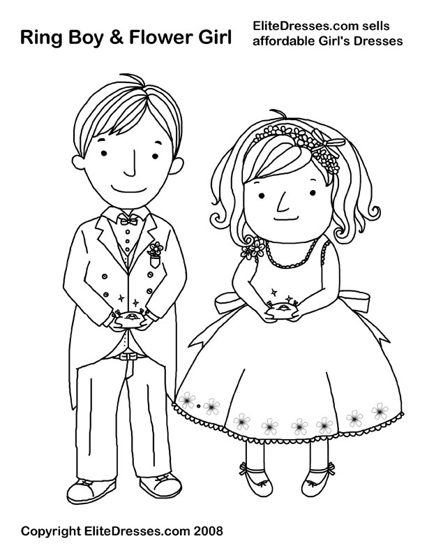 Dibujo para colorear: Matrimonio (Fiestas y ocasiones especiales) #56216 - Dibujos para Colorear e Imprimir Gratis