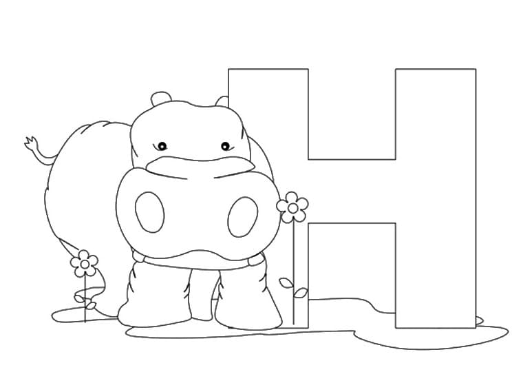 Dibujo para colorear: Letra H (Letras y Alfabeto) #194633 - Dibujos para Colorear e Imprimir Gratis