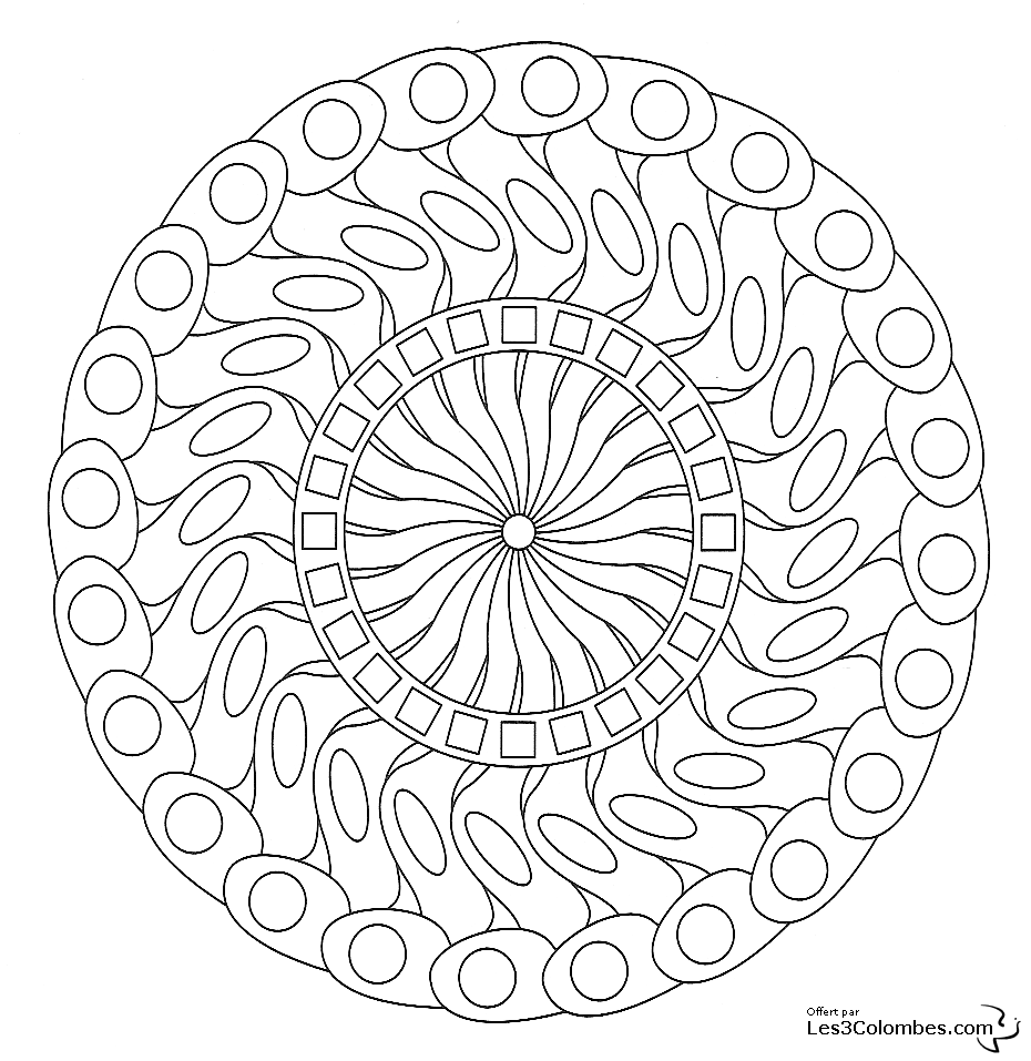 Dibujo gratuito Anti-Estrés #22978 de la coleccion Mandalas para imprimir