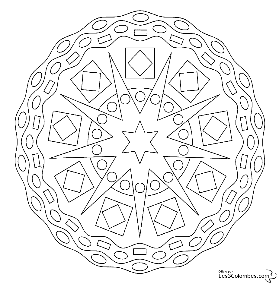 Dibujo gratuito Anti-Estrés #23003 de la coleccion Mandalas para imprimir