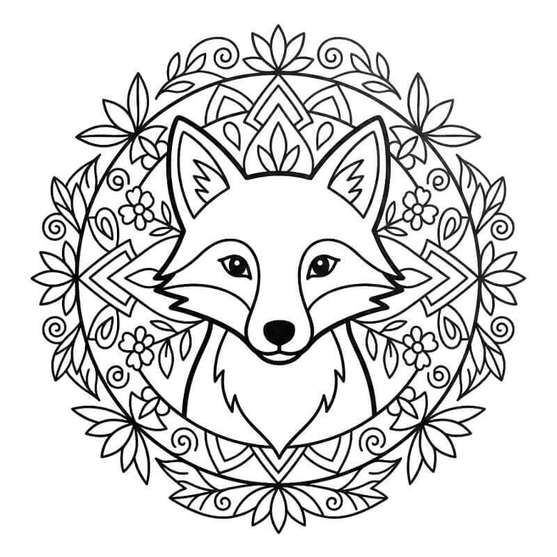 Dibujo gratuito Mandala de Zorro #221992 de la coleccion Mandalas para imprimir