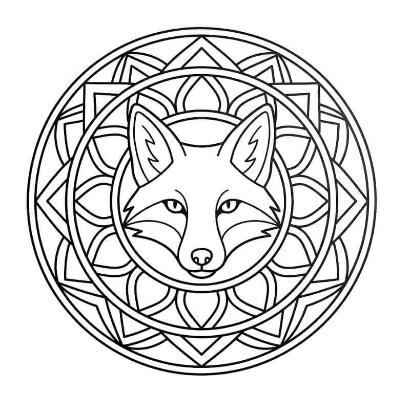Dibujo gratuito Mandala de Zorro #221996 de la coleccion Mandalas para imprimir