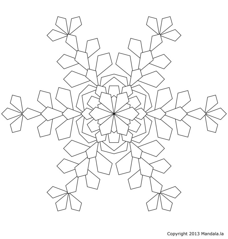 Dibujo para colorear: Mandalas Copo de nieve (Mandalas) #117600 - Dibujos para Colorear e Imprimir Gratis