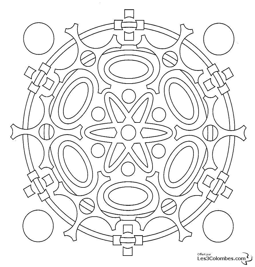 Dibujo para colorear: Mandalas Copo de nieve (Mandalas) #117627 - Dibujos para Colorear e Imprimir Gratis