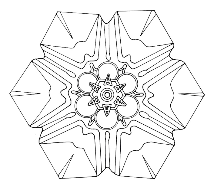 Dibujo para colorear: Mandalas Copo de nieve (Mandalas) #117631 - Dibujos para Colorear e Imprimir Gratis