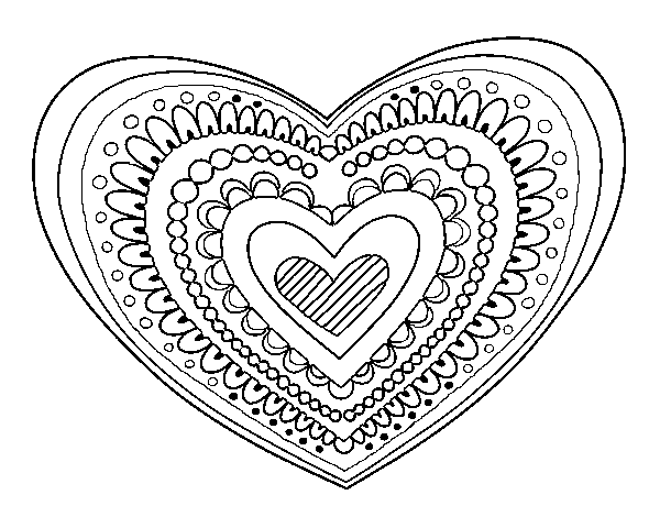 Dibujo para colorear: Mandalas Corazón (Mandalas) #116680 - Dibujos para Colorear e Imprimir Gratis