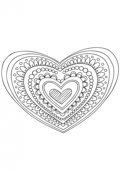 Dibujo para colorear: Mandalas Corazón (Mandalas) #116684 - Dibujos para Colorear e Imprimir Gratis