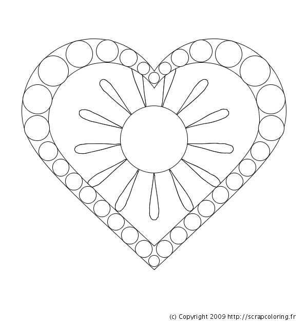 Dibujo para colorear: Mandalas Corazón (Mandalas) #116686 - Dibujos para Colorear e Imprimir Gratis