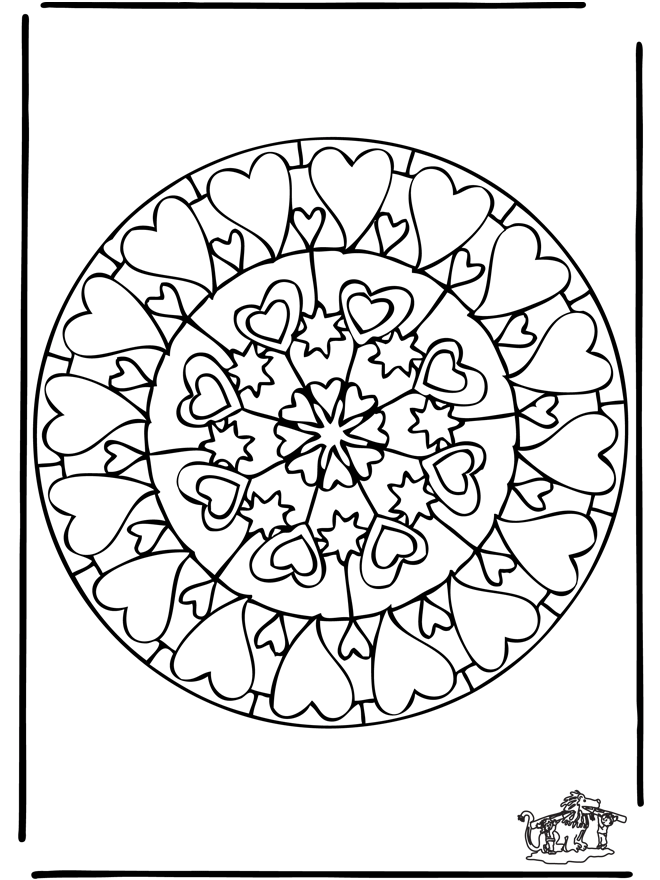 Dibujo para colorear: Mandalas Corazón (Mandalas) #116708 - Dibujos para Colorear e Imprimir Gratis