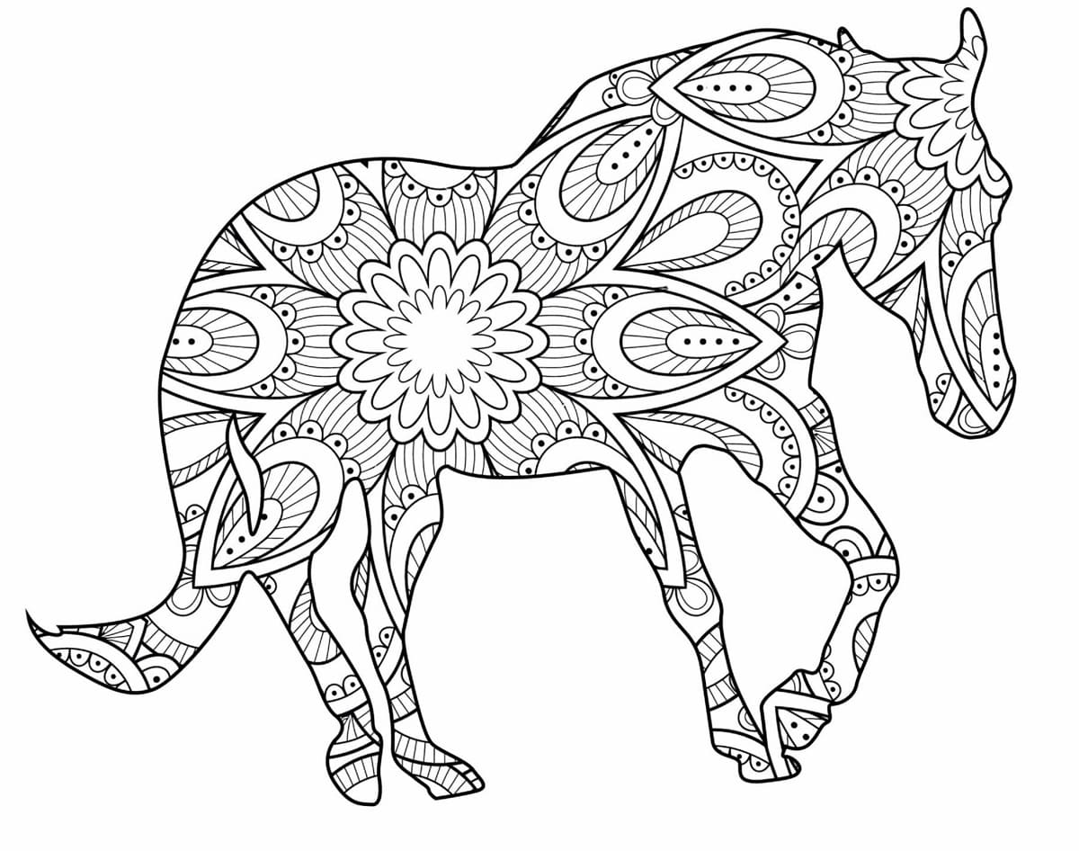 Dibujo gratuito Mandalas de Caballos #213425 de la coleccion Mandalas para imprimir