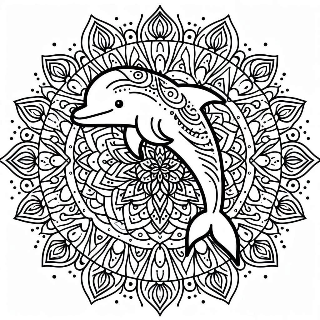 Dibujo gratuito Mandalas de Delfines #219072 de la coleccion Mandalas para imprimir