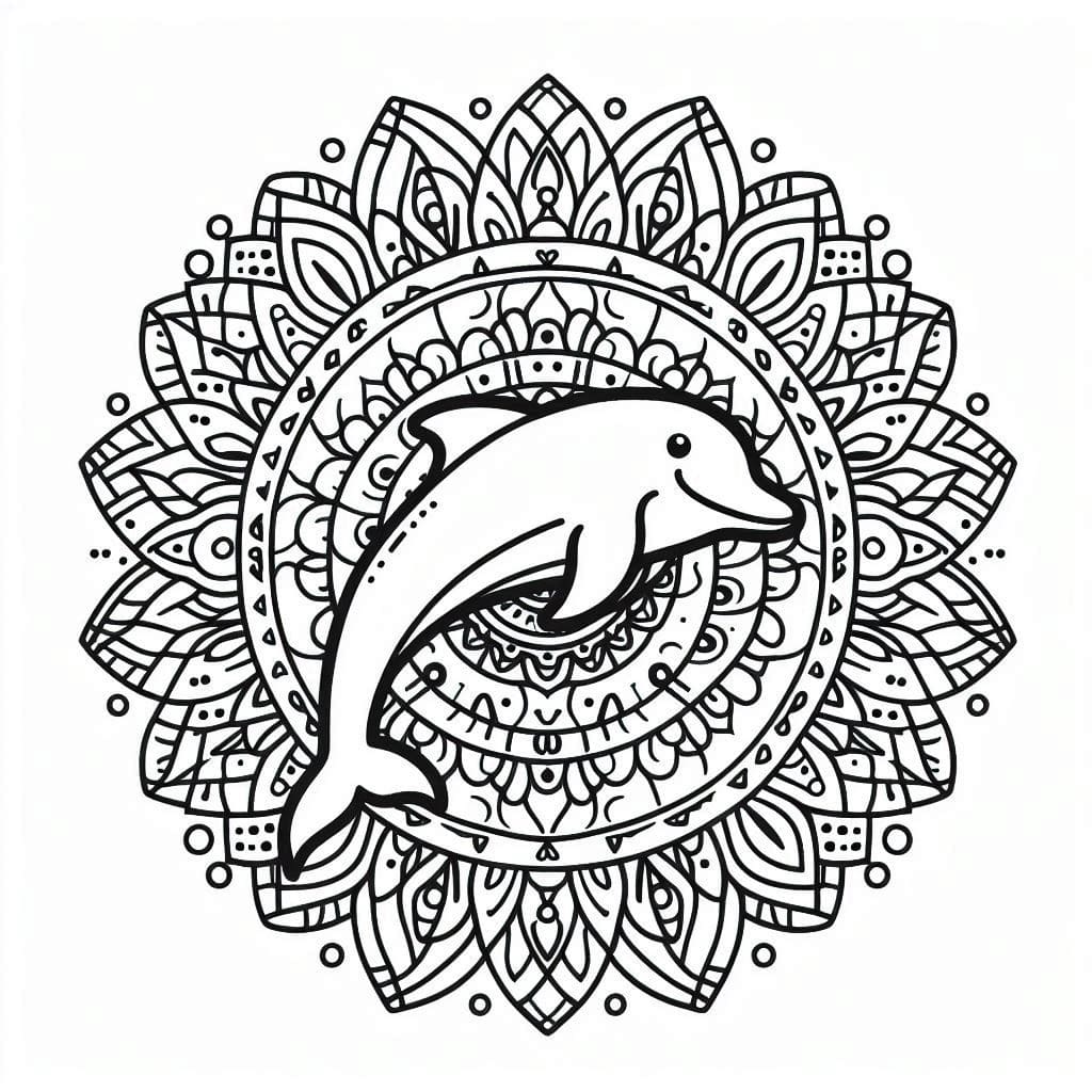 Dibujo gratuito Mandalas de Delfines #219074 de la coleccion Mandalas para imprimir