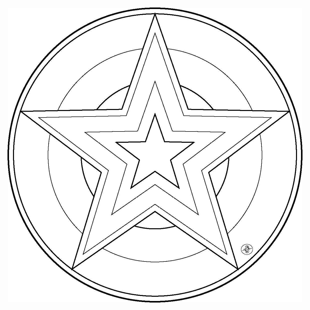 Dibujo para colorear: Mandalas de Estrellas (Mandalas) #117956 - Dibujos para Colorear e Imprimir Gratis
