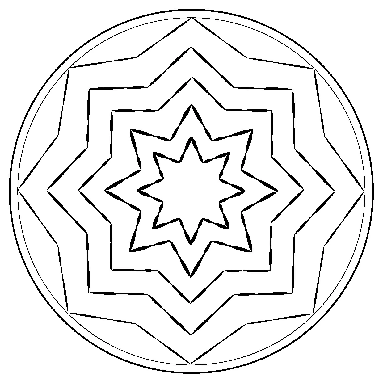 Dibujo para colorear: Mandalas de Estrellas (Mandalas) #117961 - Dibujos para Colorear e Imprimir Gratis