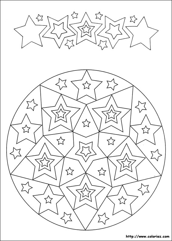 Dibujo para colorear: Mandalas de Estrellas (Mandalas) #117978 - Dibujos para Colorear e Imprimir Gratis