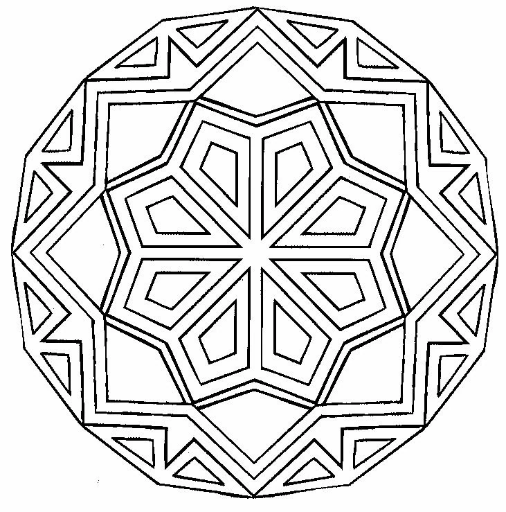 Dibujo para colorear: Mandalas de Estrellas (Mandalas) #118001 - Dibujos para Colorear e Imprimir Gratis