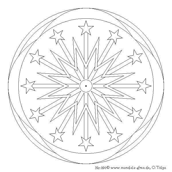 Dibujo para colorear: Mandalas de Estrellas (Mandalas) #118020 - Dibujos para Colorear e Imprimir Gratis