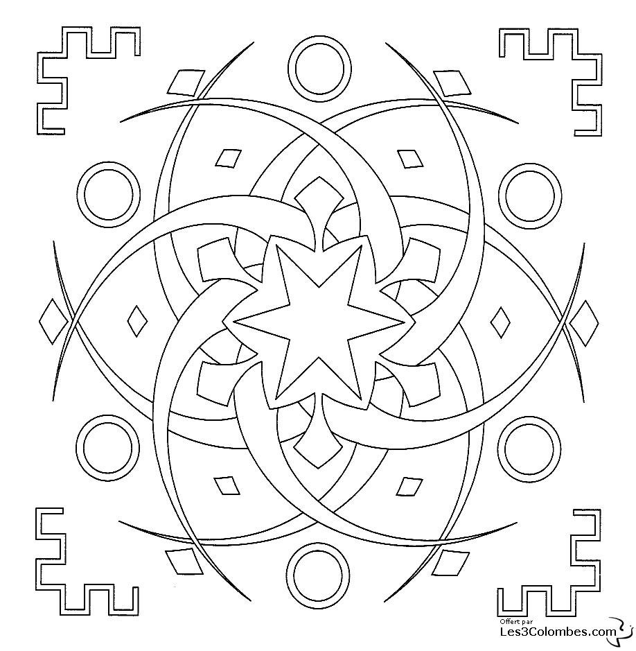 Dibujo para colorear: Mandalas de Estrellas (Mandalas) #118032 - Dibujos para Colorear e Imprimir Gratis
