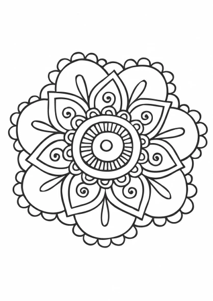 Dibujo gratuito Mandalas de Flores #117034 de la coleccion Mandalas para imprimir