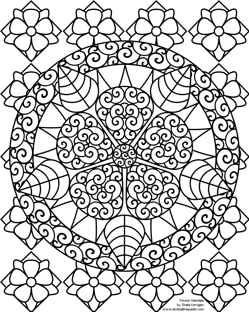 Dibujo gratuito Mandalas de Flores #117046 de la coleccion Mandalas para imprimir