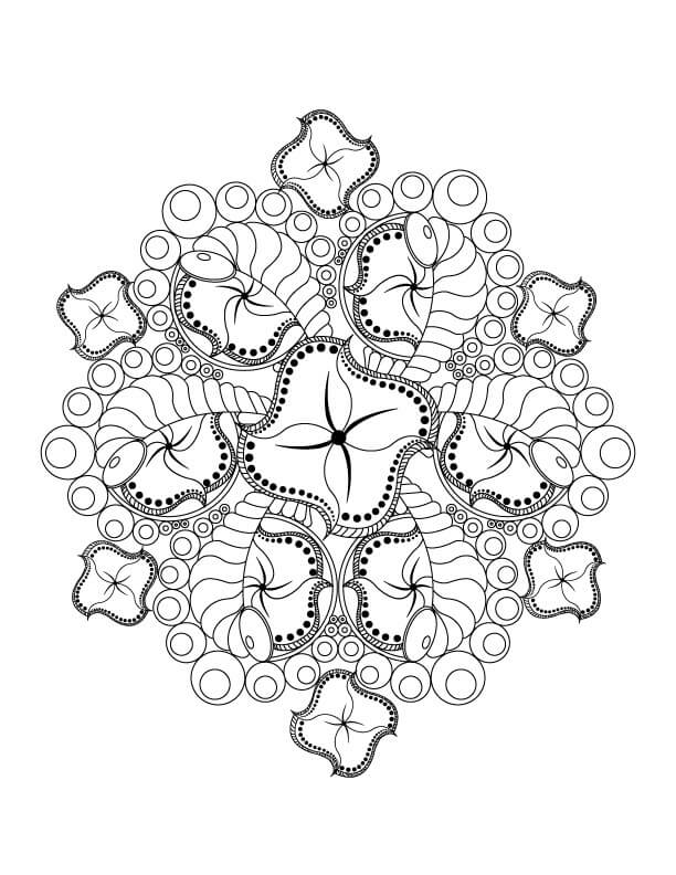 Dibujo gratuito Mandalas de Flores #172792 de la coleccion Mandalas para imprimir