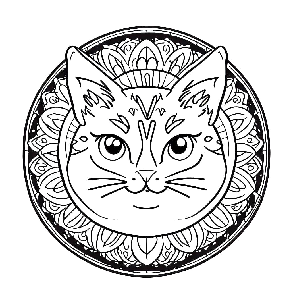 Dibujo gratuito Mandalas de Gatos #199939 de la coleccion Mandalas para imprimir